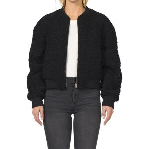 imageDEAR JOHN Felicia Bomber Jacket Long Sleeve Zip Front Relaxed FitBlack
