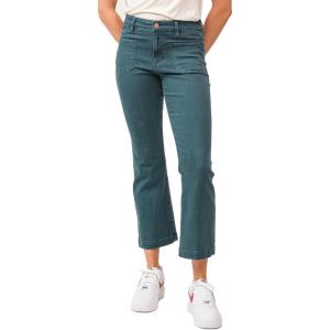 imageDEAR JOHN Jeanne Flared Leg Jeans MidRise Cropped Inseam MidWaisted Comfort Stretch DenimDeep Teal