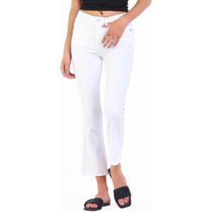 imageDEAR JOHN Jeanne Flared Leg Jeans MidRise Cropped Inseam MidWaisted Comfort Stretch DenimOptic White