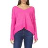 imageDEAR JOHN Clarette Sweater Womens Oversized VNeck Fine Gauge Knit Long Sleeve PulloverHot Pink