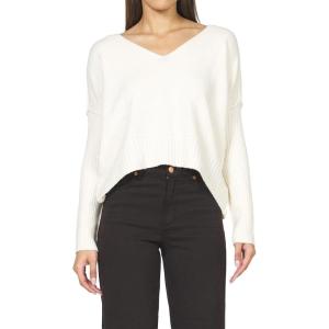 imageDEAR JOHN Clarette Sweater Womens Oversized VNeck Fine Gauge Knit Long Sleeve PulloverCream