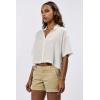 image:imageDEAR JOHN Ansel Womens Shirt ButtonUp Blouse Short Sleeve  Small  White