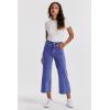 image:imageDEAR JOHN Audrey Wide Leg Jeans Women s High Rise Cropped Color Denim Comfort Stretch Clean HemGalactic Cobalt