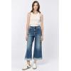 image:imageDEAR JOHN Audrey Wide Leg Jeans Women s High Rise Cropped Color Denim Comfort Stretch Clean HemLagoon