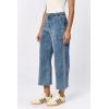 image:imageDEAR JOHN Audrey Wide Leg Jeans Women s High Rise Cropped Color Denim Comfort Stretch Clean HemMaryland