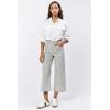 image:imageDEAR JOHN Audrey Wide Leg Jeans Women s High Rise Cropped Color Denim Comfort Stretch Clean HemRailroad Grey