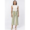 image:imageDEAR JOHN Audrey Wide Leg Jeans Women s High Rise Cropped Color Denim Comfort Stretch Clean HemSage