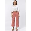 image:imageDEAR JOHN Audrey Wide Leg Jeans Women s High Rise Cropped Color Denim Comfort Stretch Clean HemTerracotta