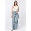 image:imageDEAR JOHN Audrey Wide Leg Jeans Women s High Rise Cropped Color Denim Comfort Stretch Clean HemZurie