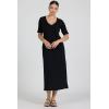 image:imageDEAR JOHN Coastline Dress Women s Classic Fit Cotton Slub V Neck Short Sleeve Midi Dress  Black  Small