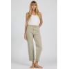image:imageDEAR JOHN Everett High Rise Tapered Leg Jeans for Women Cuffed Hem Cropped LengthAbbey Stone