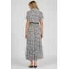 image:imageDEAR JOHN Graciela Relaxed Long Sleeve VNeck ButtonFront Maxi Dress for Women Flowing Silhouette Collared Finish  Black Pansy  Small