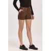 image:imageDEAR JOHN North Hampton Novelty Shorts Womens Mid Rise Trouser Leg Cuffed HemBrown Snake