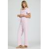 image:imageDEAR JOHN Riveter Cropped Denim Jumpsuit for Women ButtonFront Short Sleeve Relaxed FitPale Lilac