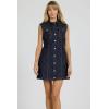 image:imageDEAR JOHN Saira Sleeveless Button Front Denim Mini Dress for WomenDark Denim