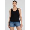 image:imageDEAR JOHN Sirena Womens Slub Cotton VNeck Sleeveless Tank TopBlack