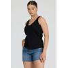 image:imageDEAR JOHN Sirena Womens Slub Cotton VNeck Sleeveless Tank TopBlack