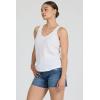 image:imageDEAR JOHN Sirena Womens Slub Cotton VNeck Sleeveless Tank TopWhite