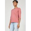 image:imageDEAR JOHN Sonoma Tee Womens Relaxed Fit Slub Jersey Crew Neck 34 Sleeve TopCopper Rose