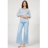 image:imageDEAR JOHN Sonoma Tee Womens Relaxed Fit Slub Jersey Crew Neck 34 Sleeve TopRiviera Stripe
