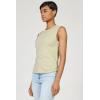image:imageDEAR JOHN Zo Top Women s Cotton Crew Neck Sleeveless with Raw Edge DetailAbbey Stone