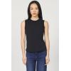 image:imageDEAR JOHN Zo Top Women s Cotton Crew Neck Sleeveless with Raw Edge DetailBlack