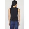 image:imageDEAR JOHN Zo Top Women s Cotton Crew Neck Sleeveless with Raw Edge DetailBlack