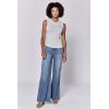 image:imageDEAR JOHN Zo Top Women s Cotton Crew Neck Sleeveless with Raw Edge DetailDawn Blue