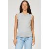 image:imageDEAR JOHN Zo Top Women s Cotton Crew Neck Sleeveless with Raw Edge DetailHeather Grey