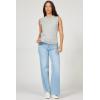 image:imageDEAR JOHN Zo Top Women s Cotton Crew Neck Sleeveless with Raw Edge DetailHeather Grey