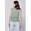 image:imageDEAR JOHN Zo Top Women s Cotton Crew Neck Sleeveless with Raw Edge DetailIceberg Green