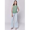 image:imageDEAR JOHN Zo Top Women s Cotton Crew Neck Sleeveless with Raw Edge DetailIceberg Green
