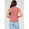 image:imageDEAR JOHN Zo Top Women s Cotton Crew Neck Sleeveless with Raw Edge DetailPigment Copper Rose