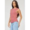 image:imageDEAR JOHN Zo Top Women s Cotton Crew Neck Sleeveless with Raw Edge DetailPigment Copper Rose