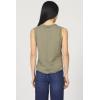 image:imageDEAR JOHN Zo Top Women s Cotton Crew Neck Sleeveless with Raw Edge DetailVetiver
