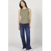 image:imageDEAR JOHN Zo Top Women s Cotton Crew Neck Sleeveless with Raw Edge DetailVetiver