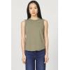 image:imageDEAR JOHN Zo Top Women s Cotton Crew Neck Sleeveless with Raw Edge DetailVetiver
