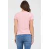 image:imageDEAR JOHN Zuma Top Womens Fitted Rayon Blend Crew Neck Short Sleeve with Scallop TrimTea Rose Cord