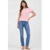 image:imageDEAR JOHN Zuma Top Womens Fitted Rayon Blend Crew Neck Short Sleeve with Scallop TrimTea Rose Cord