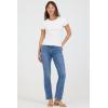 image:imageDEAR JOHN Zuma Top Womens Fitted Rayon Blend Crew Neck Short Sleeve with Scallop TrimWhite