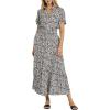 image:imageDEAR JOHN Graciela Relaxed Long Sleeve VNeck ButtonFront Maxi Dress for Women Flowing Silhouette Collared FinishBlack Pansey