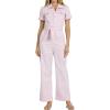 image:imageDEAR JOHN Riveter Cropped Denim Jumpsuit for Women ButtonFront Short Sleeve Relaxed FitPale Lilac