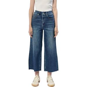 image:imageDEAR JOHN Audrey Wide Leg Jeans Women s High Rise Cropped Color Denim Comfort Stretch Clean HemMeeru