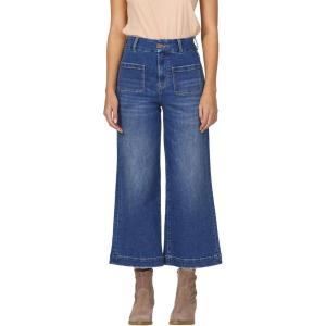 image:imageDEAR JOHN Audrey Wide Leg Jeans Women s High Rise Cropped Color Denim Comfort Stretch Clean HemNevis