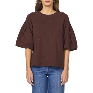 image:imageDEAR JOHN Matteo Sweatshirt Puff Sleeve Crew Neck Cotton Classic FitCappuccino