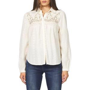 image:imageDEAR JOHN Simonette Shirt Women s Long Sleeve ButtonUp Collared Cotton BlouseWhitecap Gray