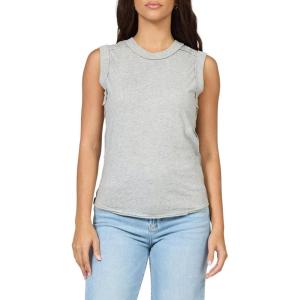 image:imageDEAR JOHN Zo Top Women s Cotton Crew Neck Sleeveless with Raw Edge DetailHeather Grey
