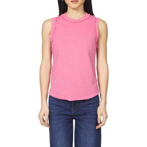 image:imageDEAR JOHN Zo Top Women s Cotton Crew Neck Sleeveless with Raw Edge DetailPink Lemonade
