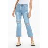 image:imageDEAR JOHN Frankle Womens Straight Leg Jeans High Rise Cropped Capri Inseam Comfort Stretch DenimEverglades