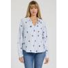 image:imageDEAR JOHN Adrianna Satin Stripe Shirt Womens Oversized Button Down Long Sleeve Relaxed Fit BlouseBlue Rama Emb